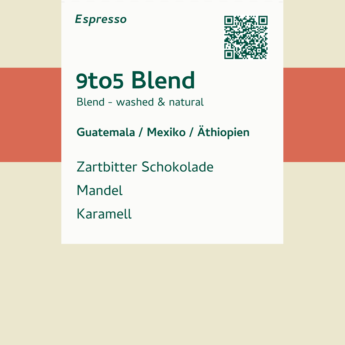 Espresso - 9to5 Blend - Guatemala & Mexiko & Äthiopien