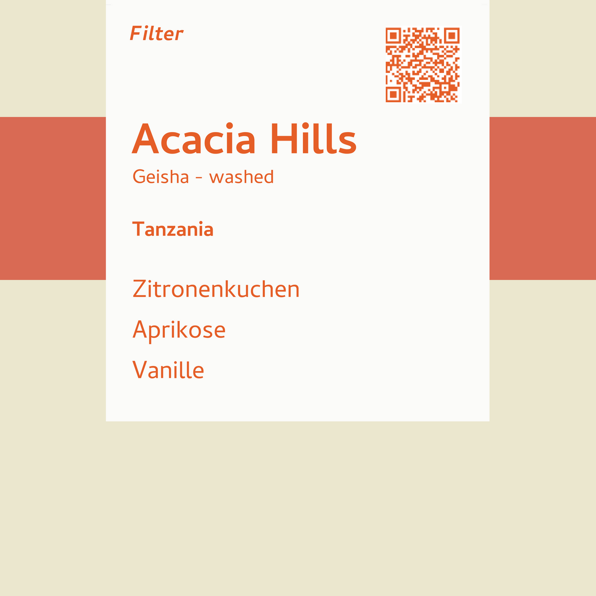 Filter - Acacia Hills Geisha - Tanzania
